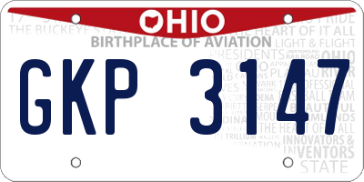 OH license plate GKP3147