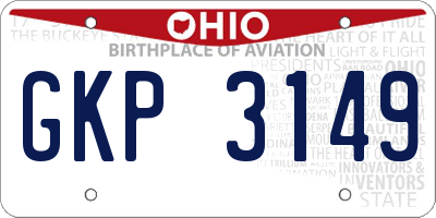 OH license plate GKP3149