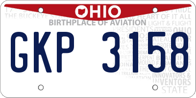 OH license plate GKP3158
