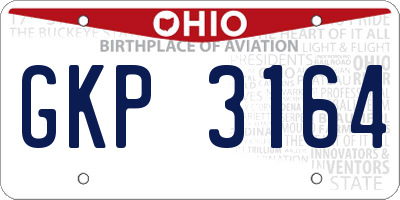 OH license plate GKP3164