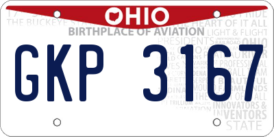 OH license plate GKP3167