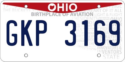 OH license plate GKP3169
