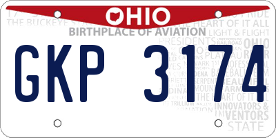 OH license plate GKP3174