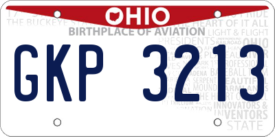 OH license plate GKP3213
