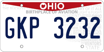 OH license plate GKP3232