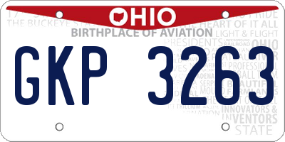 OH license plate GKP3263