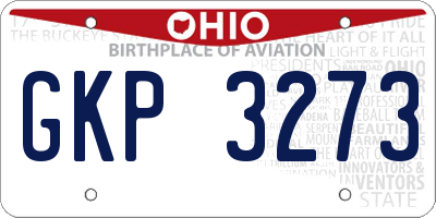 OH license plate GKP3273