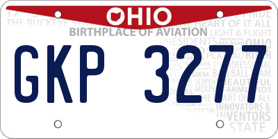 OH license plate GKP3277