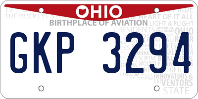 OH license plate GKP3294