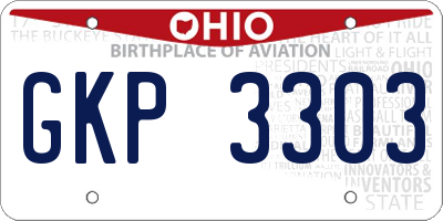 OH license plate GKP3303