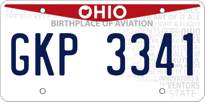 OH license plate GKP3341