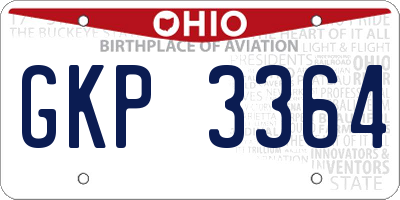 OH license plate GKP3364