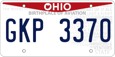 OH license plate GKP3370
