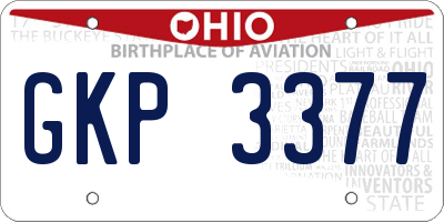OH license plate GKP3377