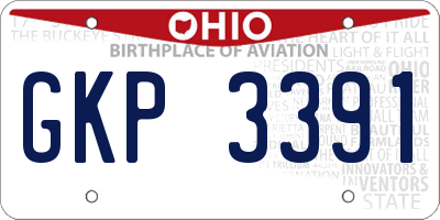 OH license plate GKP3391