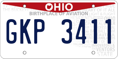 OH license plate GKP3411