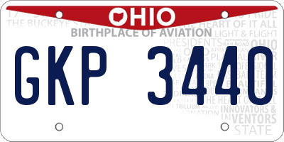 OH license plate GKP3440