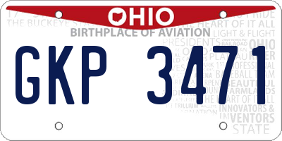 OH license plate GKP3471