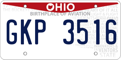 OH license plate GKP3516
