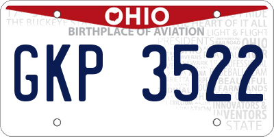 OH license plate GKP3522
