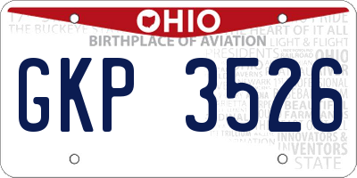 OH license plate GKP3526