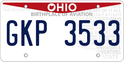 OH license plate GKP3533
