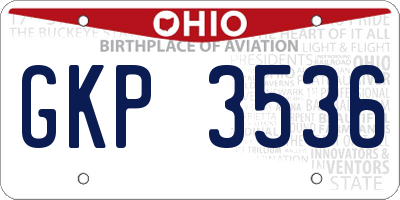 OH license plate GKP3536