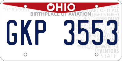 OH license plate GKP3553