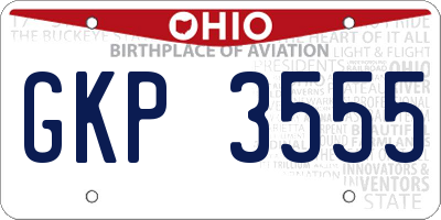OH license plate GKP3555