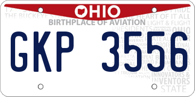 OH license plate GKP3556