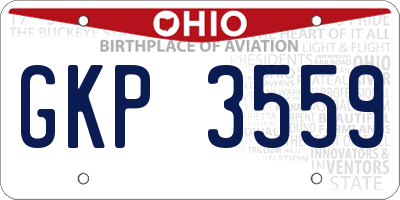 OH license plate GKP3559