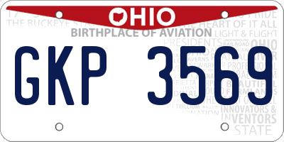 OH license plate GKP3569
