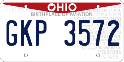 OH license plate GKP3572