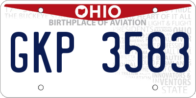 OH license plate GKP3583