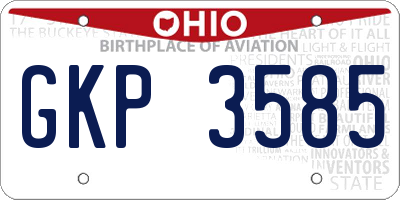 OH license plate GKP3585
