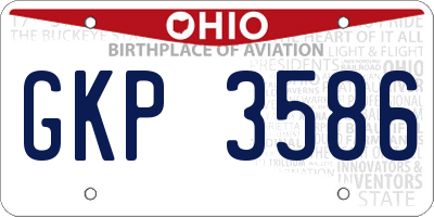 OH license plate GKP3586