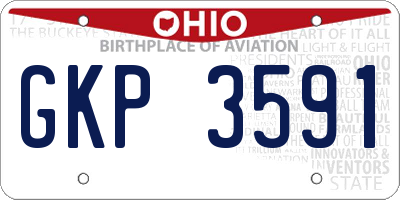 OH license plate GKP3591