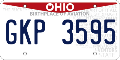 OH license plate GKP3595