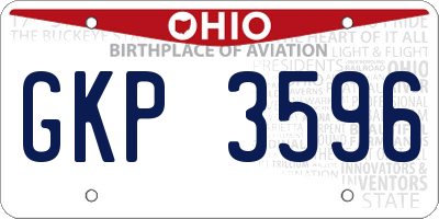 OH license plate GKP3596