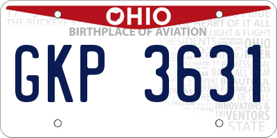 OH license plate GKP3631