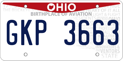 OH license plate GKP3663