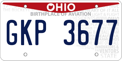 OH license plate GKP3677