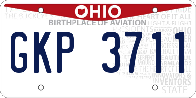 OH license plate GKP3711