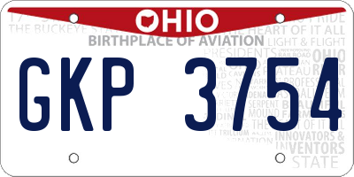 OH license plate GKP3754