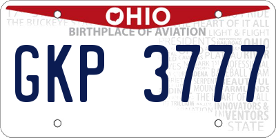 OH license plate GKP3777