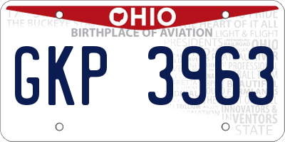OH license plate GKP3963