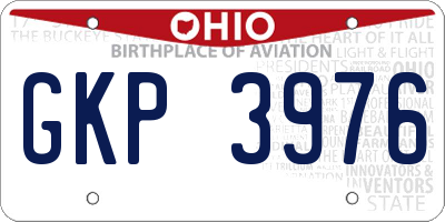 OH license plate GKP3976