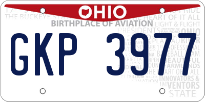 OH license plate GKP3977