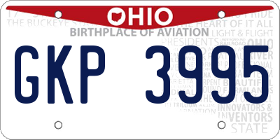 OH license plate GKP3995
