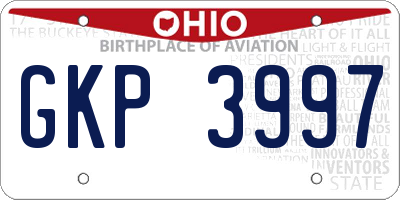 OH license plate GKP3997